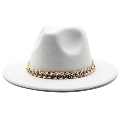 Milano Golden Chain Cotton Fedora Hat