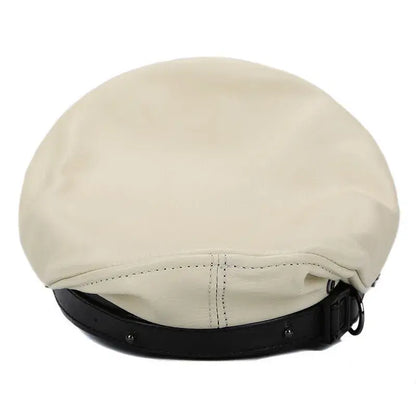 Military Captain Genuine Leather Sailor Cap
