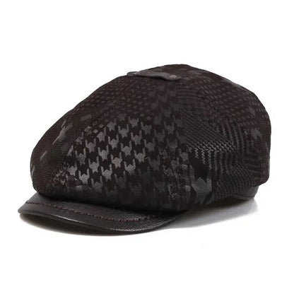 Montclair Genuine Leather Newsboy Cap