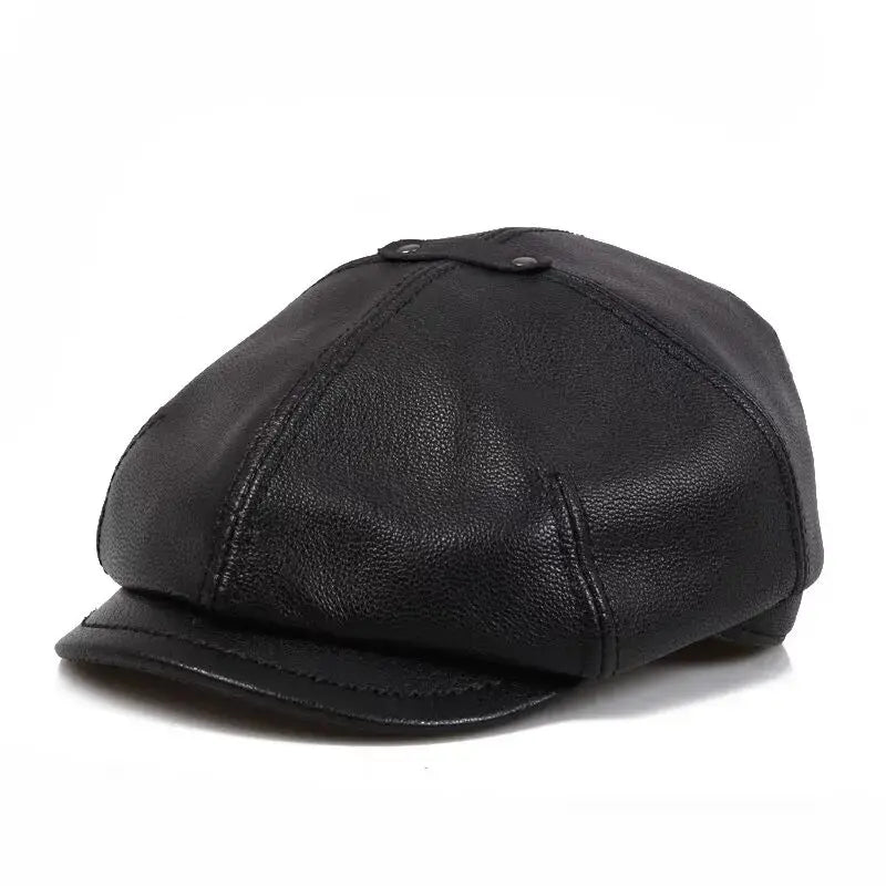 Montclair Genuine Leather Newsboy Cap