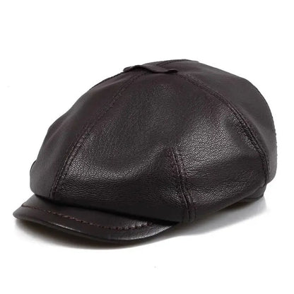 Montclair Genuine Leather Newsboy Cap