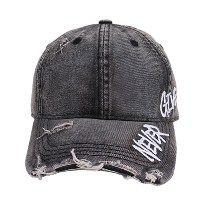 Never Give Up Scratched Baseball Cap