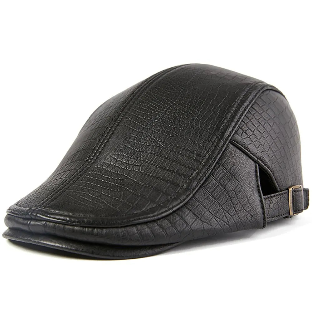 Newport Genuine Leather Duckbill Flat Cap