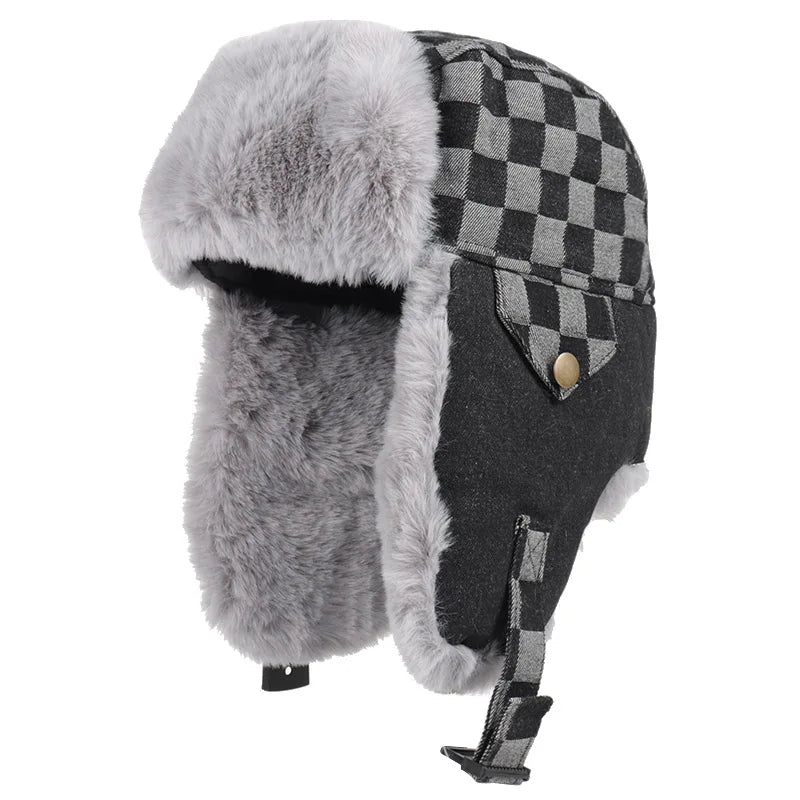 Oregon Winter Skiing Plaid Trapper Bomber Hat