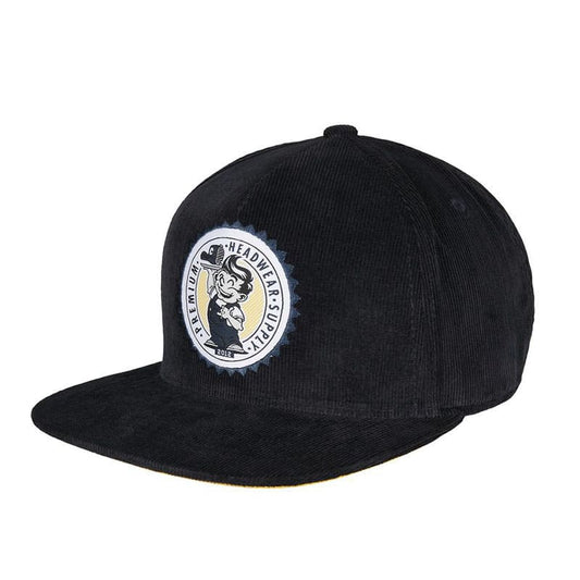 PHS Black Corduroy Snapback Cap