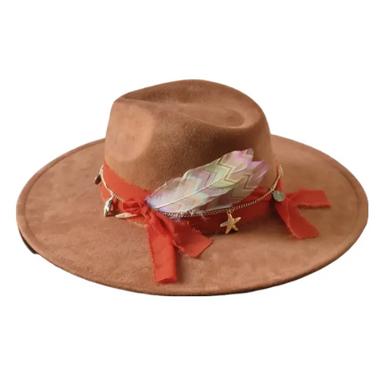 Poker of Aces Feathers Suede Fedora Hat