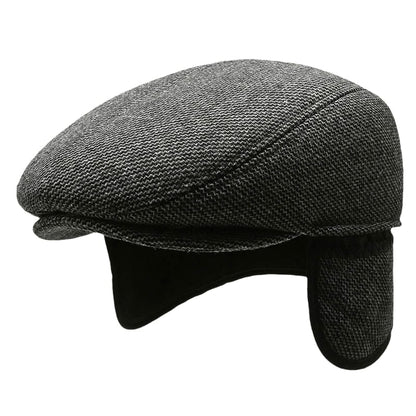 RQL Earflaps Wool Flat Cap