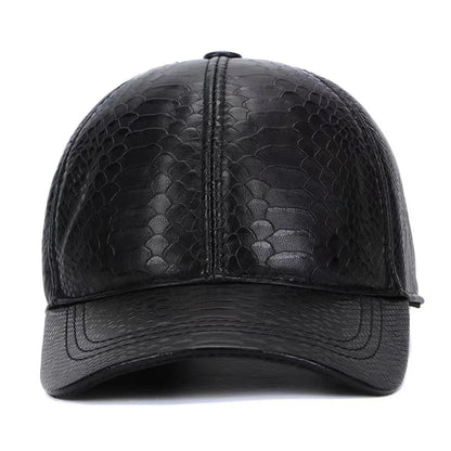 Raleigh Snakeskin Genuine Leather Baseball Cap