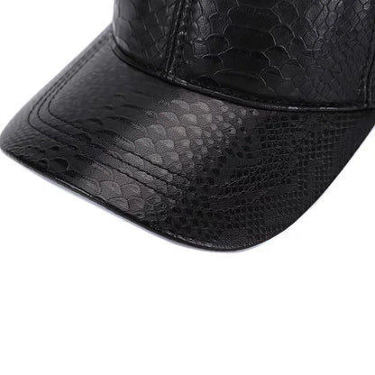 Raleigh Snakeskin Genuine Leather Baseball Cap