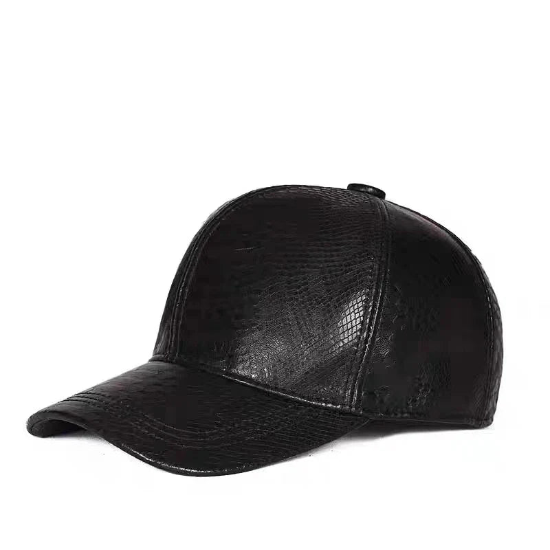 Raleigh Snakeskin Genuine Leather Baseball Cap