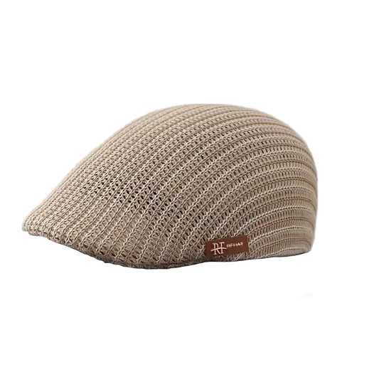 Recife Summer Striped Linen Flat Cap