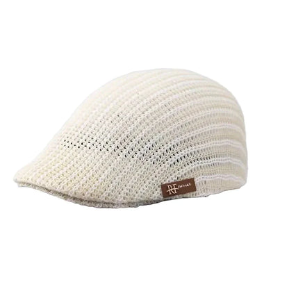 Recife Summer Striped Linen Flat Cap