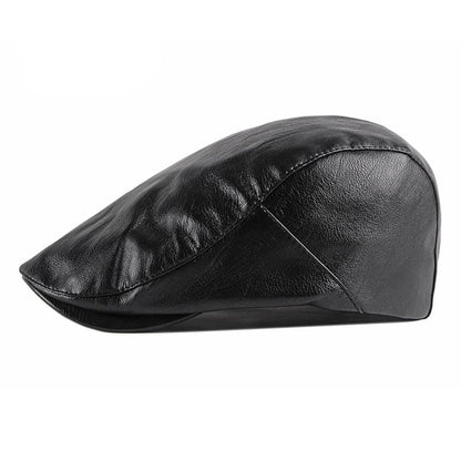 Reims Vintage Leather Flat Cap