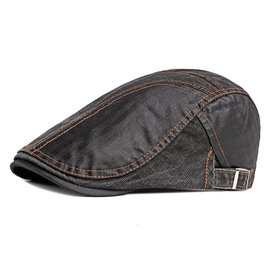 Retro Patchwork Cotton Flat Cap