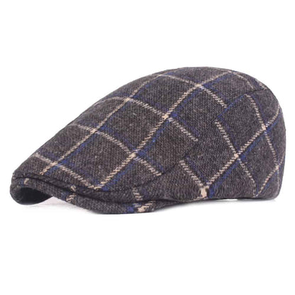 Reulli Plaid Cotton Flat Cap