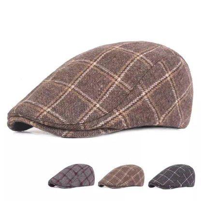 Reulli Plaid Cotton Flat Cap