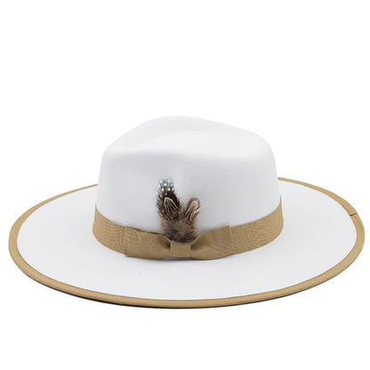 Rimini Feather White Fedora Hat