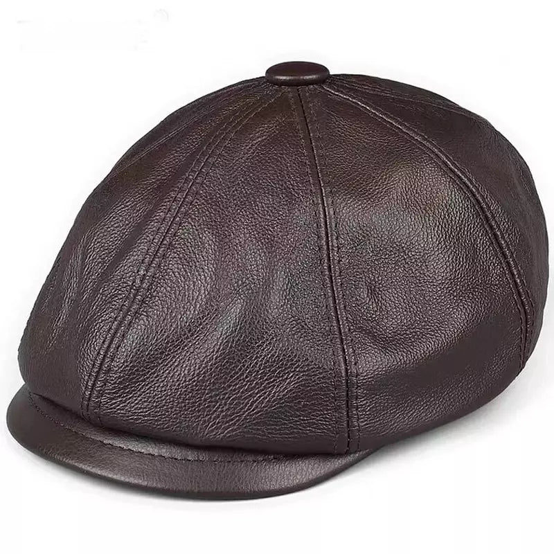 Rivette Genuine Leather Newsboy Cap