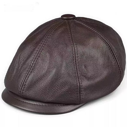 Rivette Genuine Leather Newsboy Cap