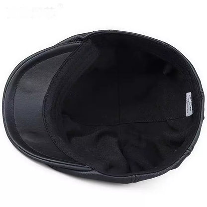 Rivette Genuine Leather Newsboy Cap