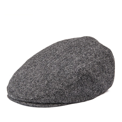 Royal Herringbone Wool Flat Cap