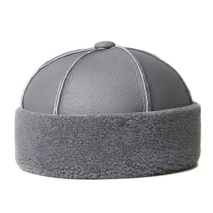 Russian Wool Lined Genuine Leather Docker Cap