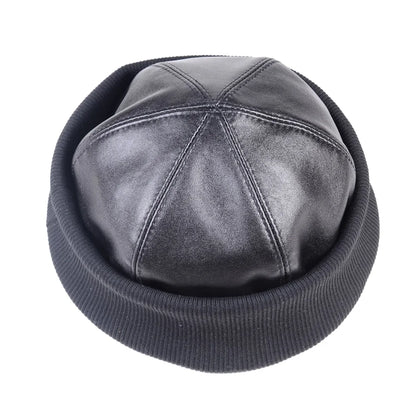 Saratov Winter Genuine Leather Docker Cap