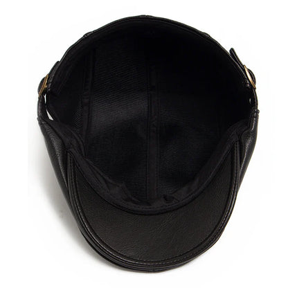 Scott Leather Flat Cap