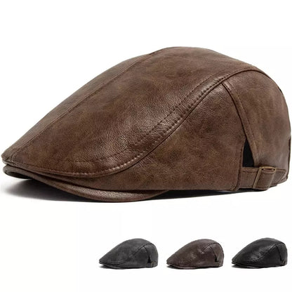 Scott Leather Flat Cap
