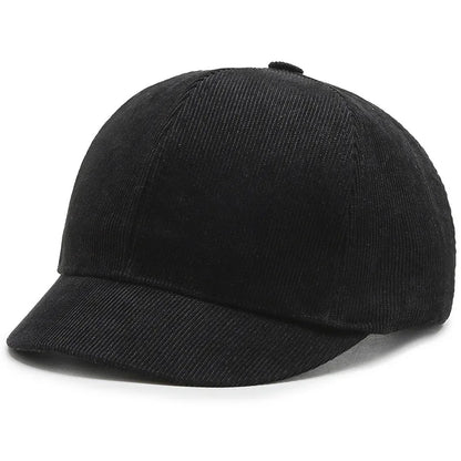 Short Brim Corduroy Baseball Cap
