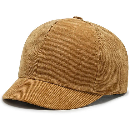 Short Brim Corduroy Baseball Cap