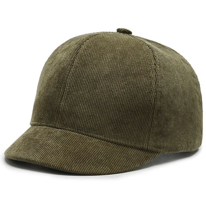 Short Brim Corduroy Baseball Cap