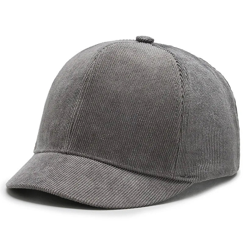 Short Brim Corduroy Baseball Cap