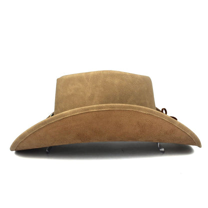 Silver Taurus Genuine Leather Cowboy Hat