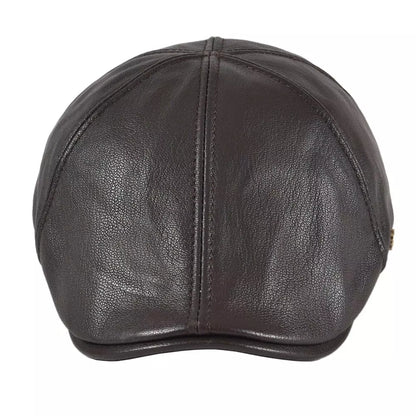 Springville Genuine Leather Flat Cap