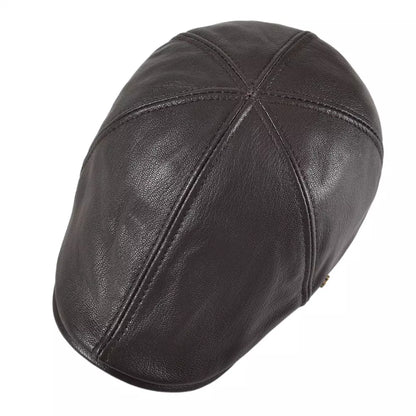 Springville Genuine Leather Flat Cap