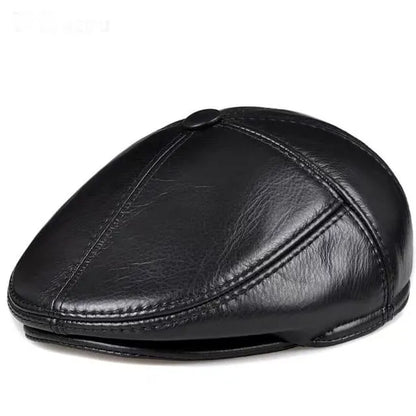 Stanley Earflaps Genuine Leather Flat Cap