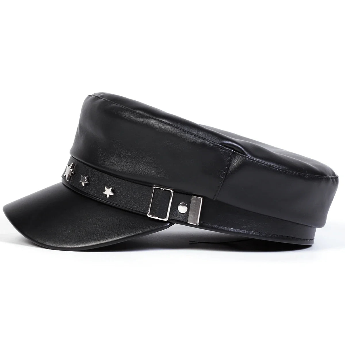 Stars Leather Breton Sailor Cap