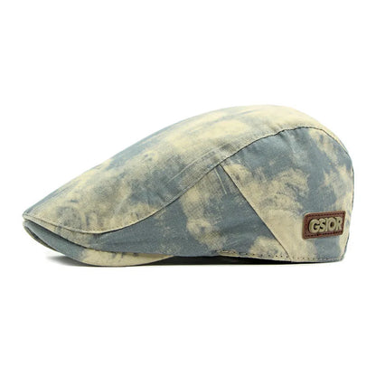 Swansea Tie-Dye Cotton Flat Cap