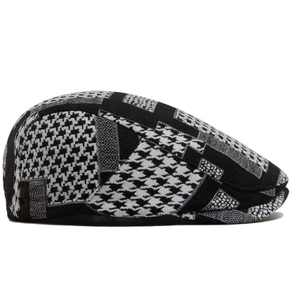Talbot Houndstooth Flat Cap