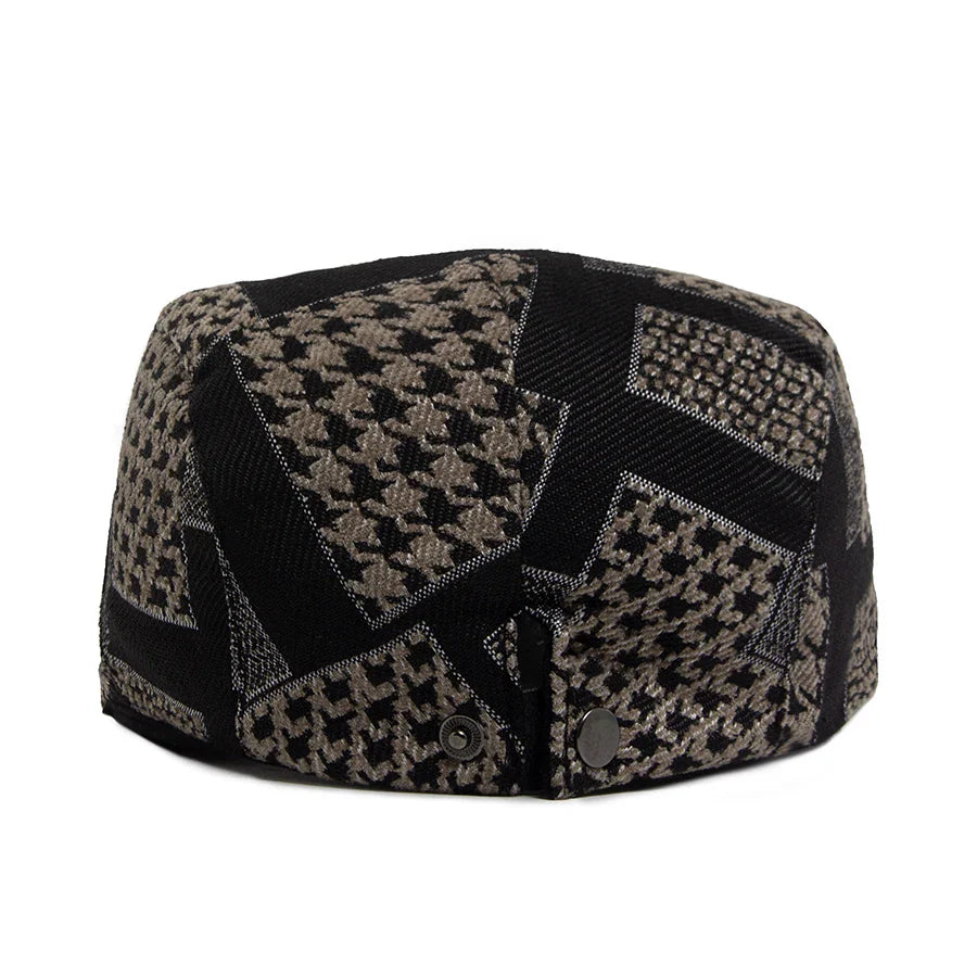Talbot Houndstooth Flat Cap