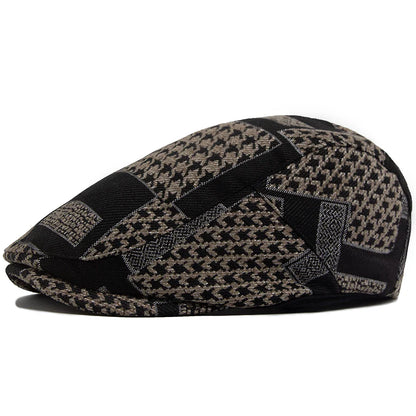 Talbot Houndstooth Flat Cap