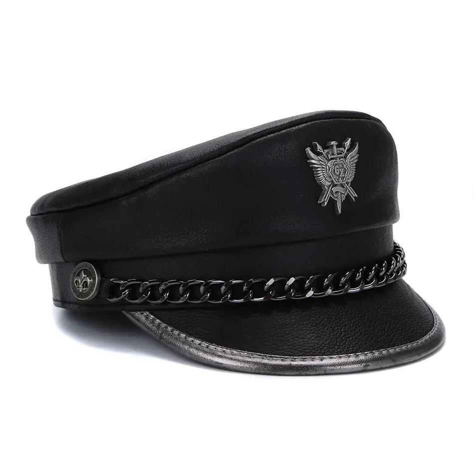 The Royal Shield Genuine Leather Sailor Cap