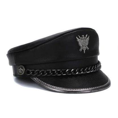 The Royal Shield Genuine Leather Sailor Cap