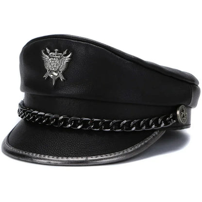 The Royal Shield Genuine Leather Sailor Cap