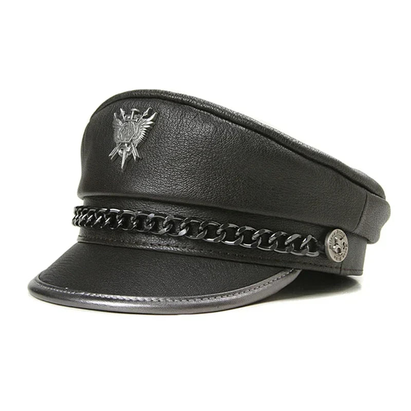 The Royal Shield Genuine Leather Sailor Cap