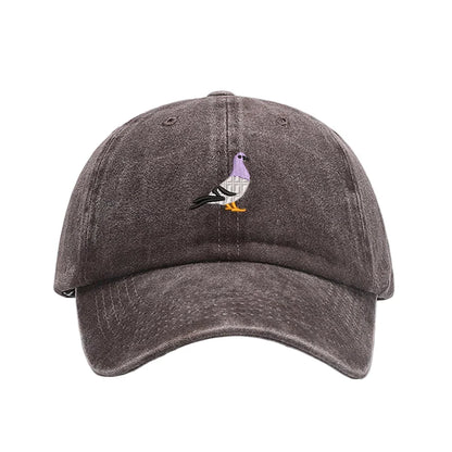 The Watching Pigeon Washed Cotton Baseball Cap