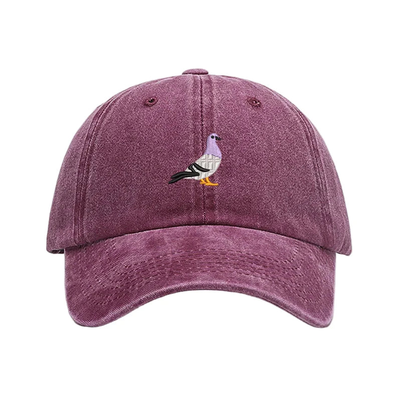 The Watching Pigeon Washed Cotton Baseball Cap