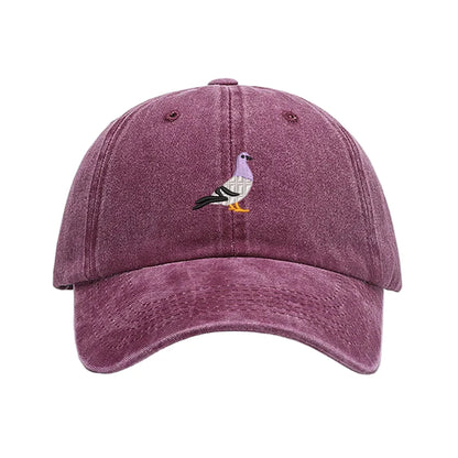 The Watching Pigeon Washed Cotton Baseball Cap