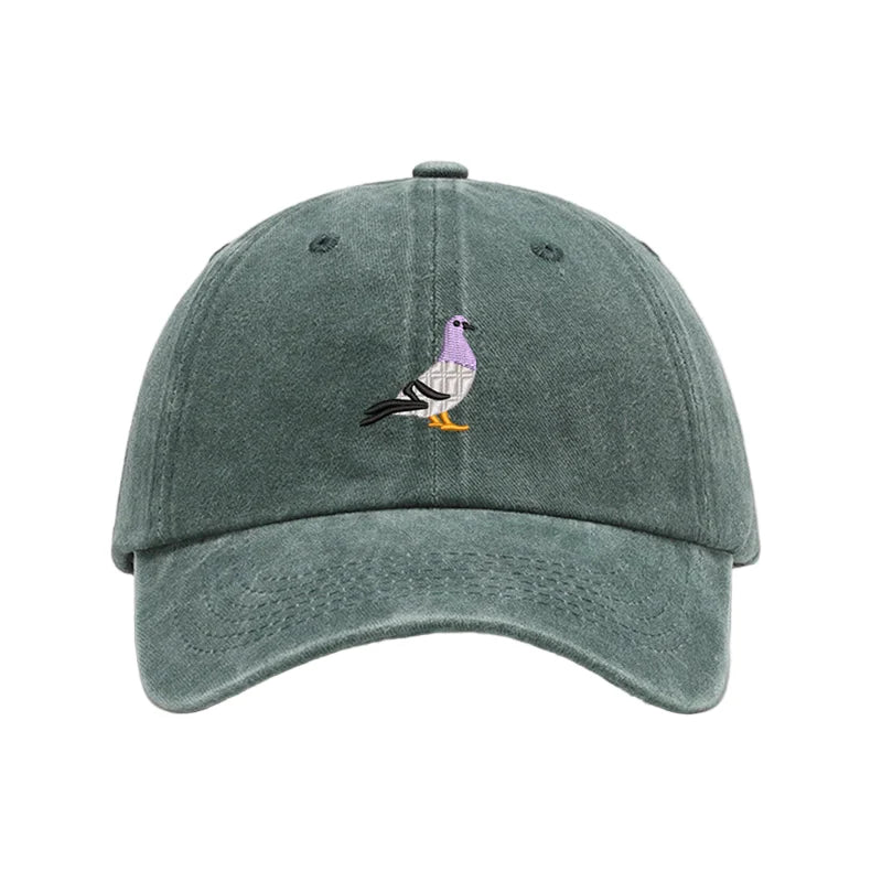 The Watching Pigeon Washed Cotton Baseball Cap